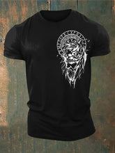 Herren Viking Style Vegvísir & Raben Bedrucktes T-Shirt zartstils